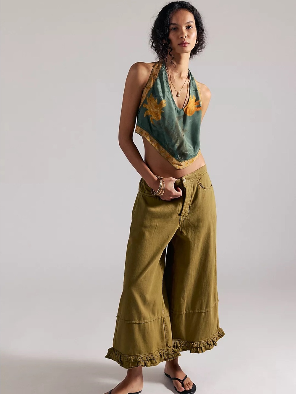NWT FREE PEOPLE WE THE FREE Love Me Not Bloomer Jeans | Field Of Daisies $98 XS